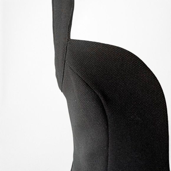 Black Plunging V-Neck Knit Side Slit Maxi Bodycon Prom Dress Size S - Picture 7 of 7